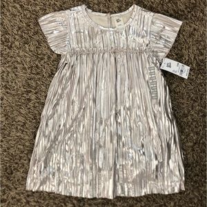 Baby Metallic Pleated Dress
